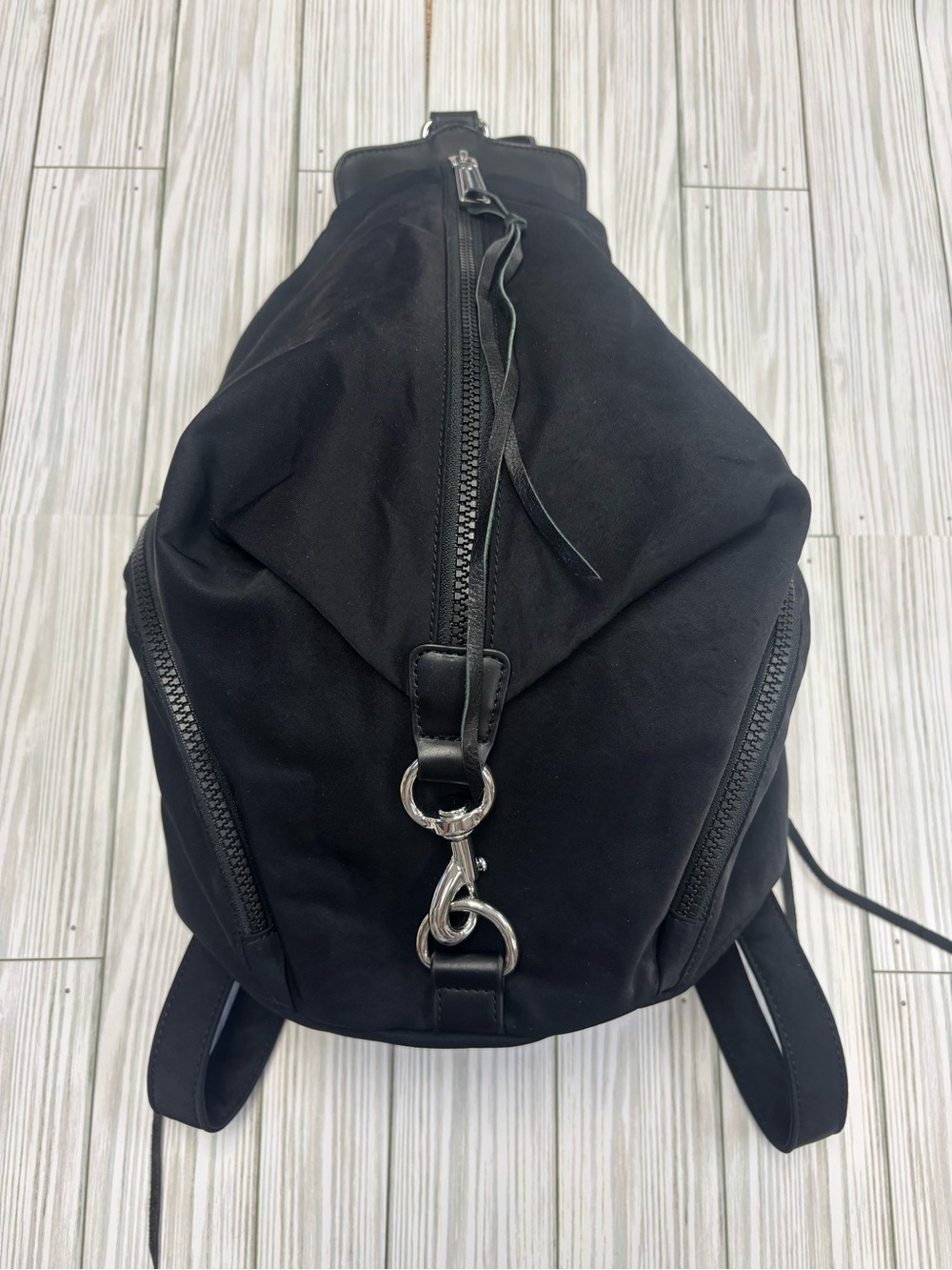 Rebecca Minkoff Black Nylon Julian Backpack with Silver Hardware
